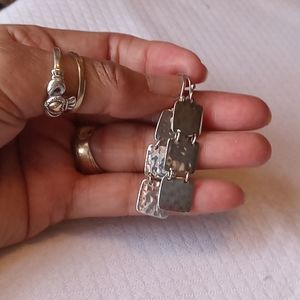 Sterling Silver Wire Dangle Earrings NWOT Shining Shimmering and Stunning